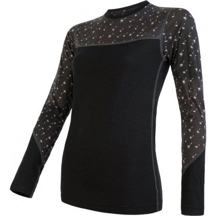 Dámské termo tričko SENSOR Merino impress černá (Velikost M, Barva černá)