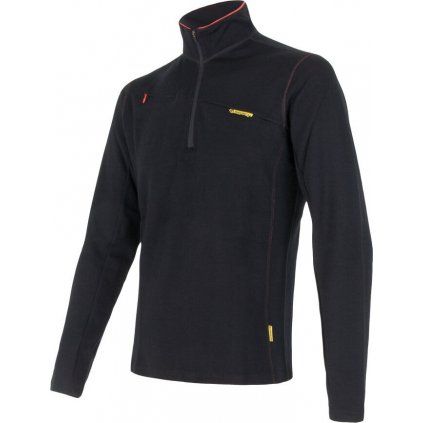 Pánská mikina SENSOR Merino upper černá zip (Velikost M, Barva černá)