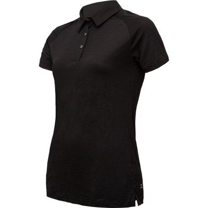 Dámské termo polo triko SENSOR Merino active polo černá (Velikost XL, Barva černá)