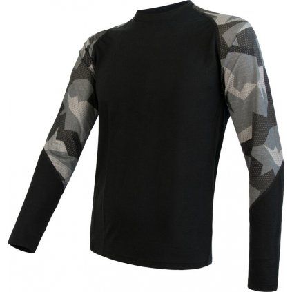 Pánské termo tričko SENSOR Merino impress černá (Velikost S, Barva černá)