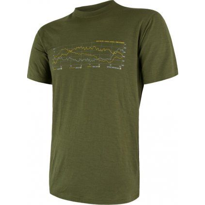 Pánské merino tričko SENSOR active pt track zelená (Barva zelená, Velikost M)