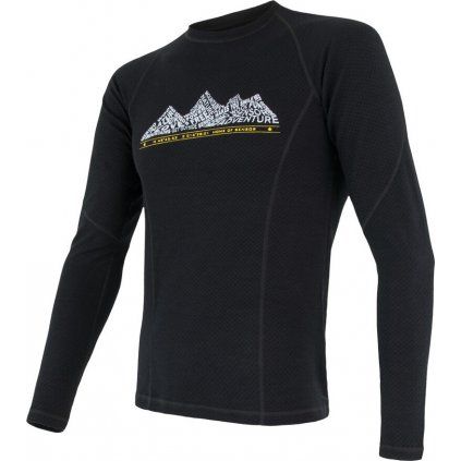 Pánské merino tričko SENSOR df adventure černá (Velikost L, Barva černá)