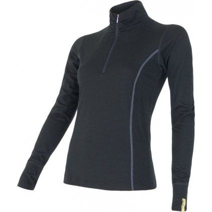 Dámské termo tričko SENSOR Merino active černá zip (Velikost S, Barva černá)