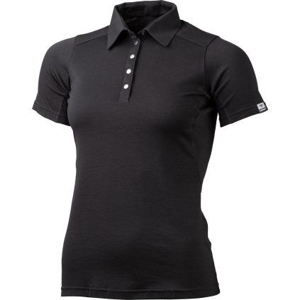 Dámská merino polo košile LASTING Alisa černá (Velikost S)