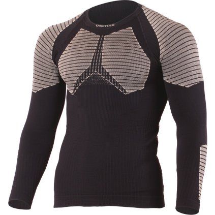 Pánské merino triko LASTING Werolo černé (Velikost L/XL)