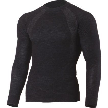 Pánské merino triko LASTING Wapol černé (Velikost L/XL)
