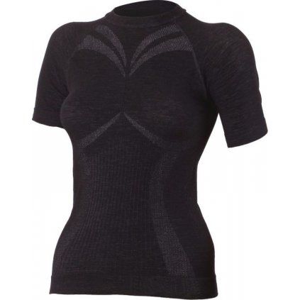Dámské merino triko LASTING Walba černá (Velikost L/XL)