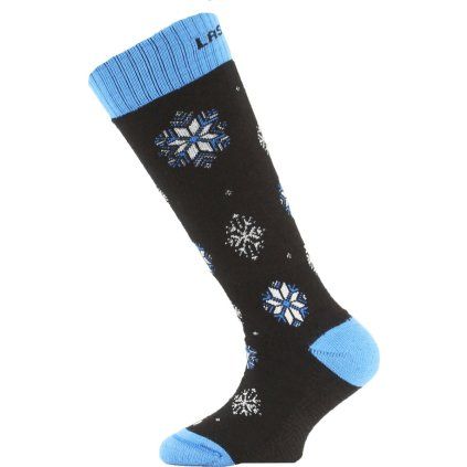 Dětské merino lyžařské ponožky LASTING Sja černé (Velikost XS)