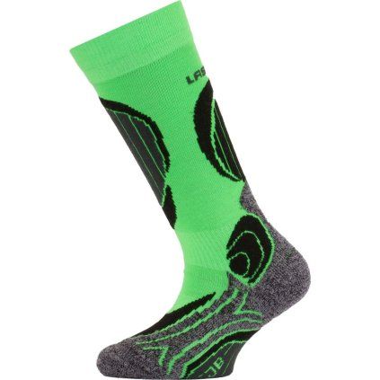 Dětské merino lyžařské ponožky LASTING Sjb zelené (Velikost XS)