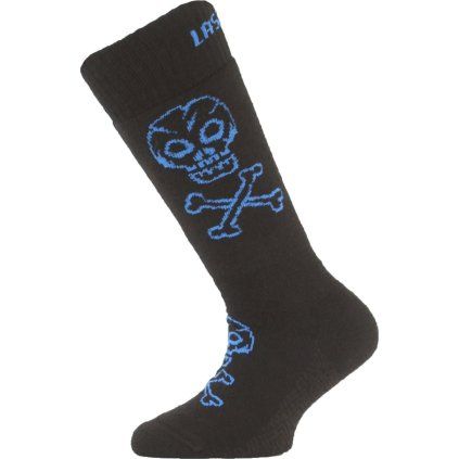 Dětské merino lyžařské ponožky LASTING Sjc černé (Velikost XS)