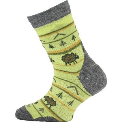Dětské merino ponožky LASTING Tjl žlutá (Velikost S)