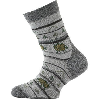 Dětské merino ponožky LASTING Tjl šedé (Velikost S)