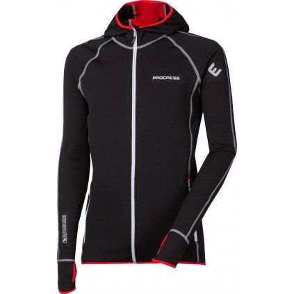 Pánská sportovní mikina PROGRESS Torez Hoody černá/červená (Velikost M)
