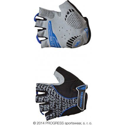 Cyklistické rukavice PROGRESS Pull Mitts černá/modrá (Velikost XS)