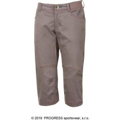 Dámské 3/4 outdoorové kalhoty PROGRESS Paprica 3Q šedohnědá (Velikost S)