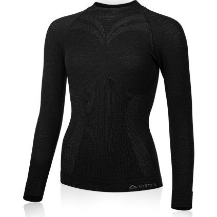 Dámské merino triko LASTING Matala černé (Velikost L/XL)