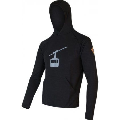 Pánská termo mikina SENSOR Merino Upper Gondola černá (Velikost L, Barva černá)