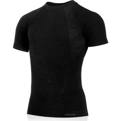 Pánské merino triko LASTING Mabel černé (Velikost L/XL)