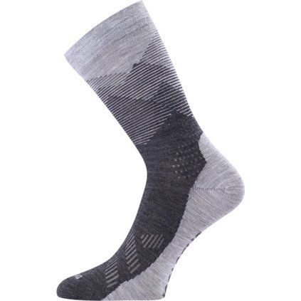Unisex merino ponožky LASTING Fwr šedé (Velikost XL)