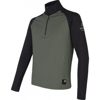 Pánská mikina SENSOR Coolmax Thermo olive green/černá (Velikost XXL, Barva černá)