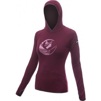 Dámská merino mikina SENSOR Upper Fox port red (Velikost L, Barva červená)