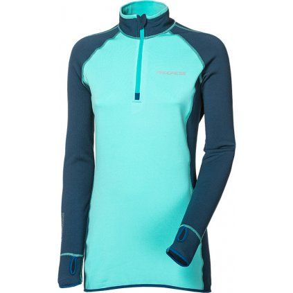 Dámská funkční mikina PROGRESS Tispa Zip petrol/mint (Velikost S)