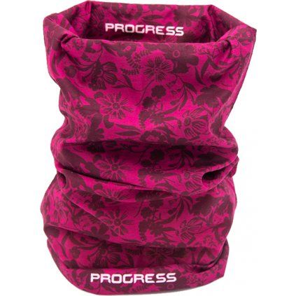 Multifunkční šátek PROGRESS Tube fuchsie floral (Velikost UNI)
