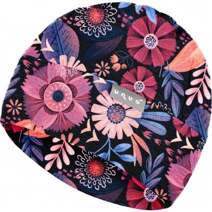 Dětská fleecová čepice UNUO Sport, Kouzelné květiny (Velikost S (45 - 48 cm), Věk 1-3 roky)