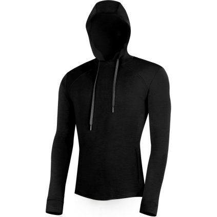 Pánská merino mikina LASTING Lerich černá (Velikost S)