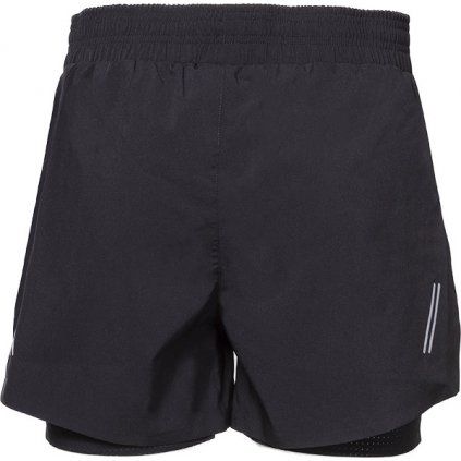 Dámské běžecké šortky 2v1 PROGRESS Carrera shorts černé (Velikost XS)