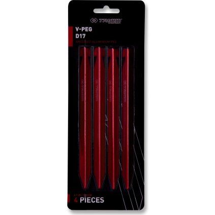 Kolík stanový TRIMM V-PEG - D17 červený (Velikost uni, Barva bordo anodized)