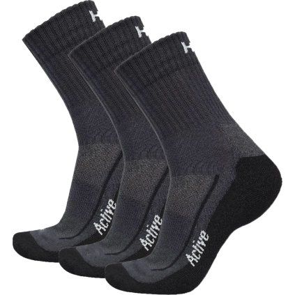 Unisex ponožky HUSKY Active 3 páry černé (Velikost M (36-40))