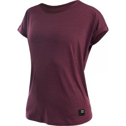 Dámské merino triko SENSOR Merino Air Traveller fialové (Velikost L, Barva červená)