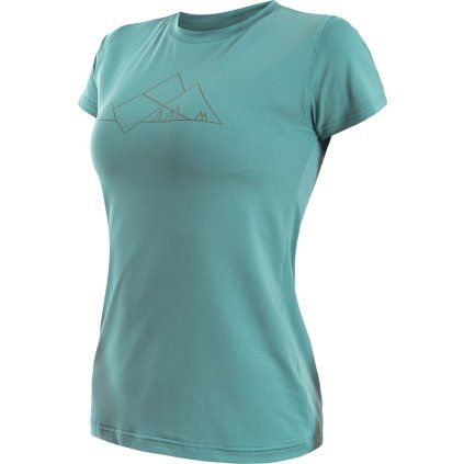 Dámské funkční tričko SENSOR Coolmax Tech Mountains modré (Velikost L, Barva modrá)