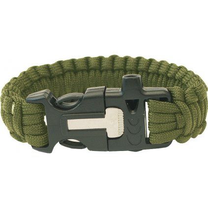 2355 ss00051 paracord naramek trojzubec pistalka kresadlo olivovy