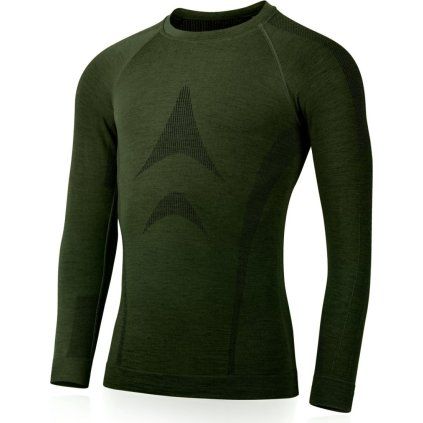 Pánské merino triko LASTING Wolf zelené (Velikost L/XL)