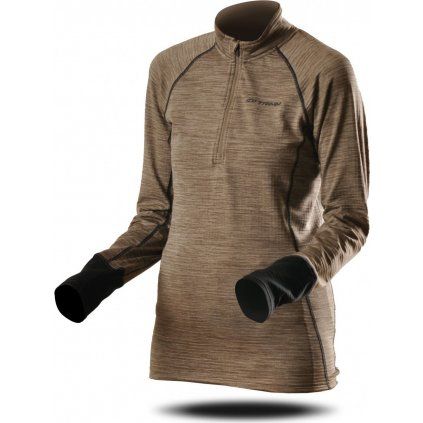 Dámská fleecová mikina TRIMM Clinic Lady lite khaki/grey melange (Velikost XS, Barva lite khaki/grey melange)