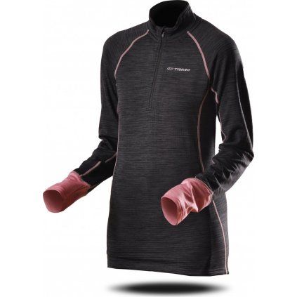 Dámská fleecová mikina TRIMM Clinic Lady grey melange/pinky (Velikost XS, Barva grey melange/ pinky)