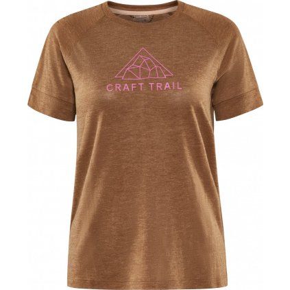 Dámské sportovní triko CRAFT Adv Trail Wool SS hnědé (Velikost XS)