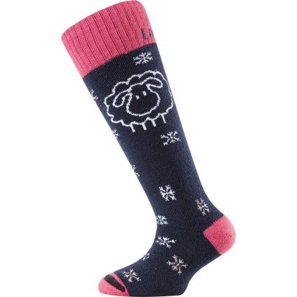 Dětské merino lyžařské ponožky LASTING Sjw černé (Velikost XS)
