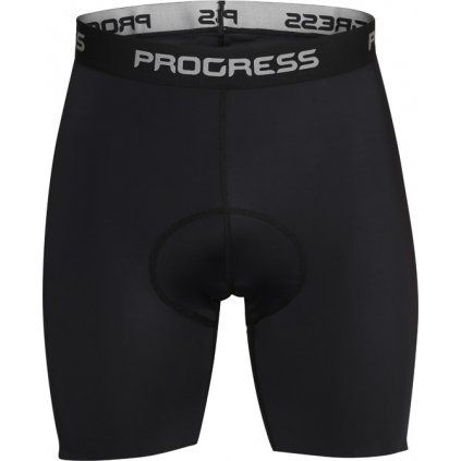 Unisex cyklistické kraťasy PROGRESS Basic shorts s vložkou černé (Velikost S)
