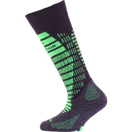 Dětské merino lyžařské ponožky LASTING Sjr černé (Velikost S)