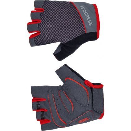 Unisex cyklistické rukavice PROGRESS Solar Mitts černá/červená (Velikost M)