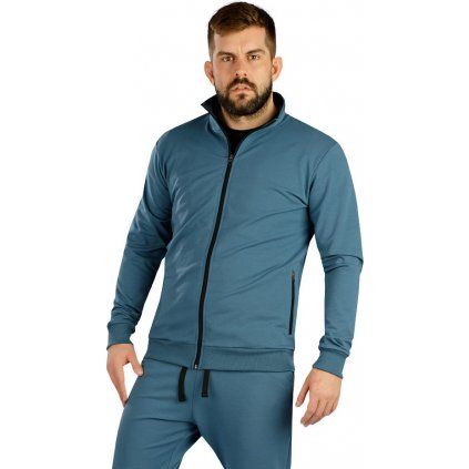 Pánská bavlněná mikina LITEX na zip modrá (Velikost M, Barva petrolejová)