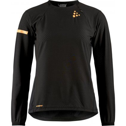 Dámské běžecké triko CRAFT PRO Hypervent LS Wind 2 - černá (Velikost XS)
