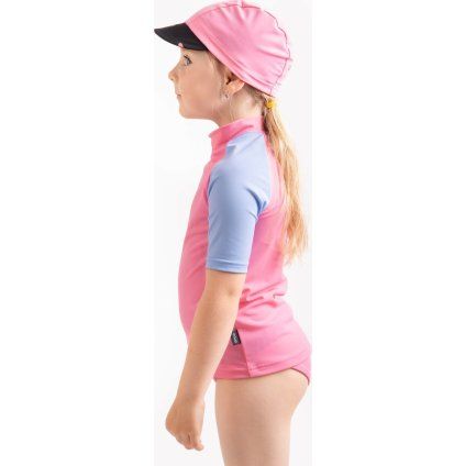 Dětská kšiltovka UNUO s UV ochranou 50+, Růžová, Květiny (Velikost S (45 - 48 cm), Věk 1-3 roky)
