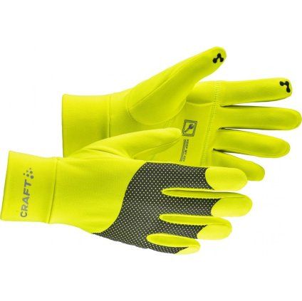 Běžecké rukavice CRAFT ADV Lumen Fleece - žlutá (Velikost XS)