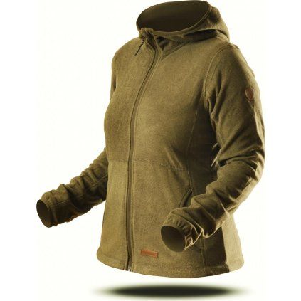 Dámská fleecová mikina TRIMM NEONA khaki melange (Velikost XS, Barva khaki melange)