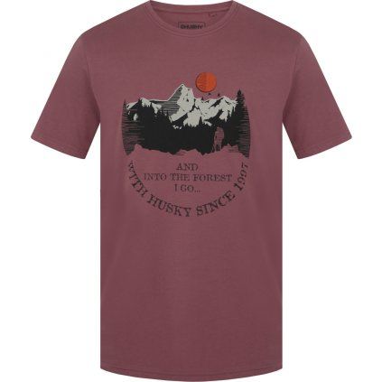 Pánské bavlněné triko HUSKY Tee Moon M červené (Velikost XL)