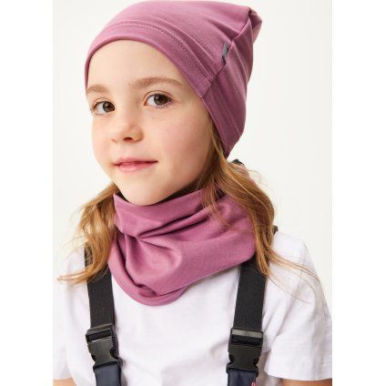 Dětský nákrčník UNUO z teplákoviny Basic, Růžová (Velikost Dětská)